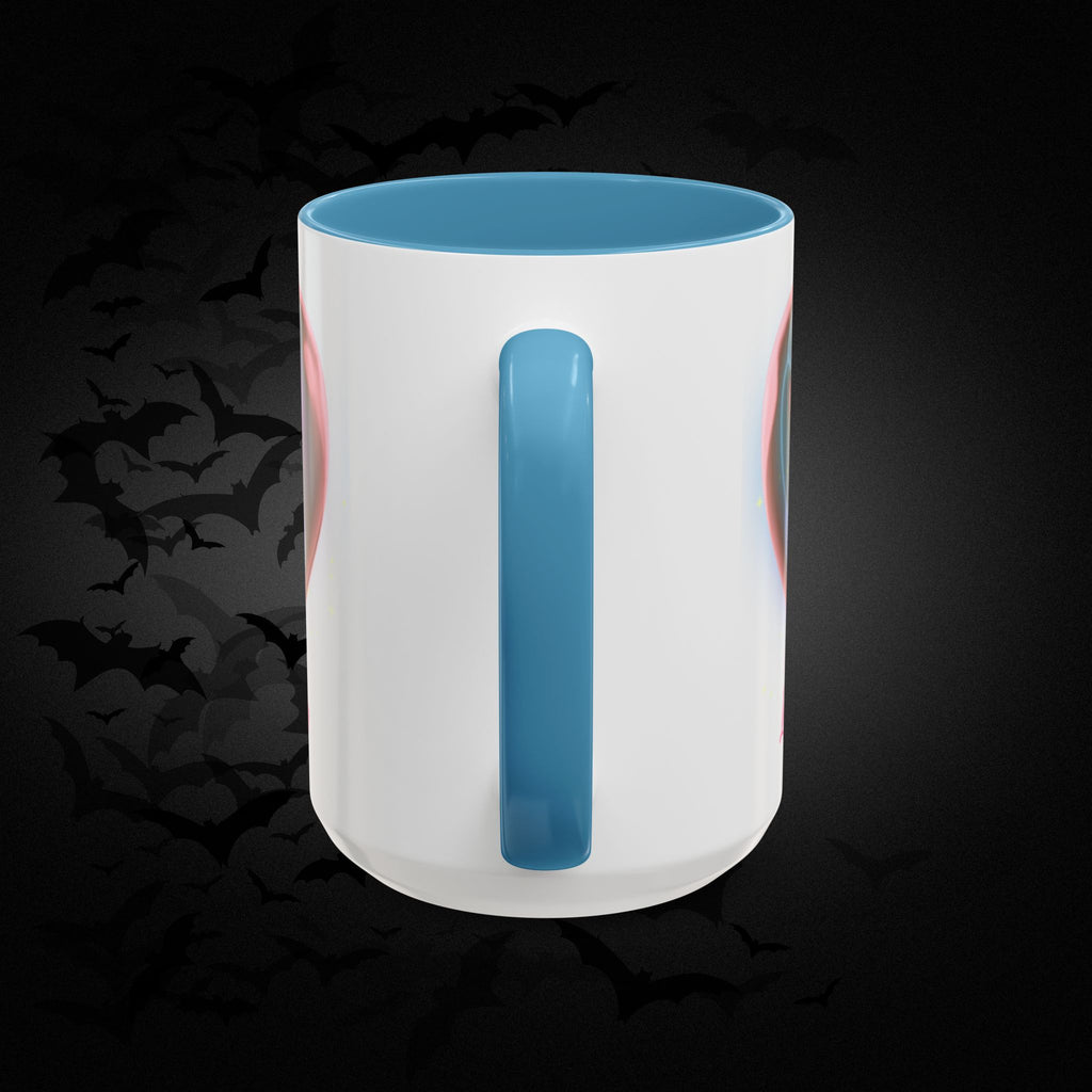 Love You Forever Valloween Coffee Mug — Skeleton Couple Heart Design (11/15oz)
