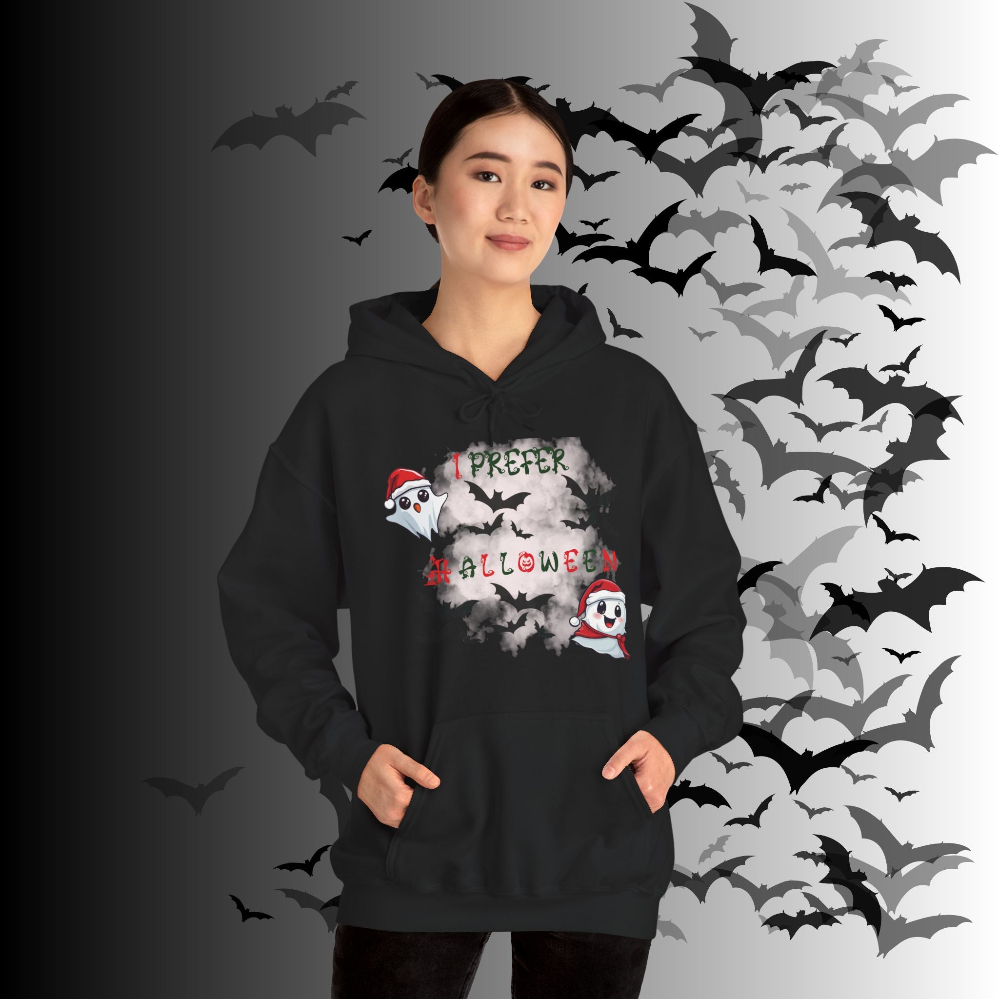 I Prefer Halloween Ghost Hoodie — Kawaii Gothic Christmas