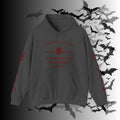 I Identify As a Threat Hoodie — Gothic Skull Sleeve Print Fuck Around Find Out