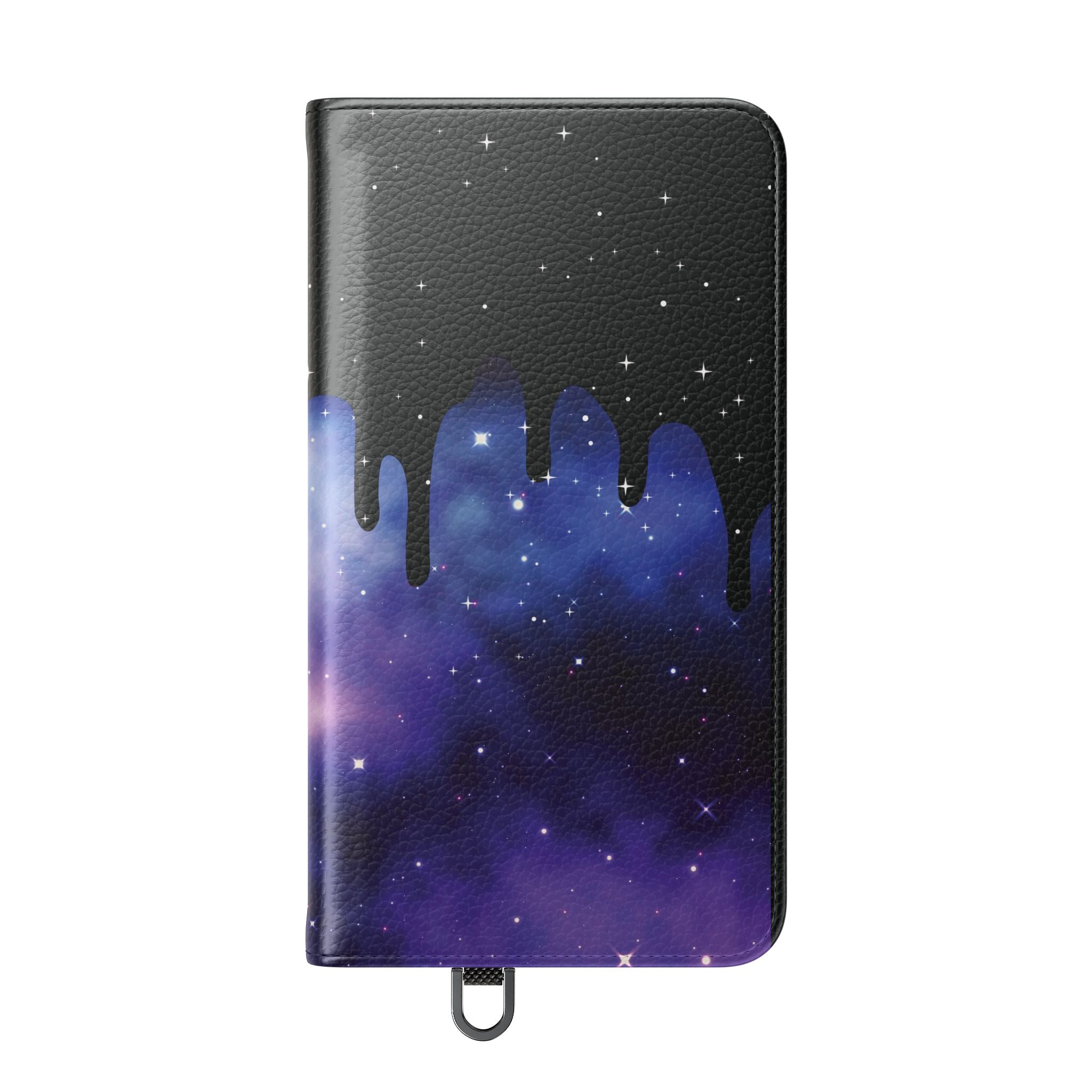 Pastel Goth Drippy Galaxy Flip Wallet Phone Case - Wallet Case for Samsung and iPhone - Gothic Style Wallet Phone Cases