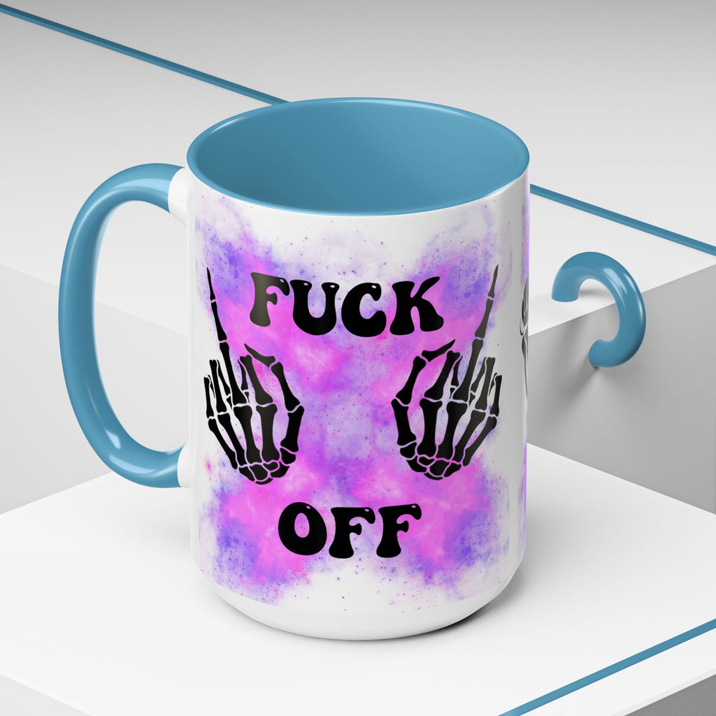 Good Morning Beautiful Fuck Off Skeleton Hands Accent Coffee Mug