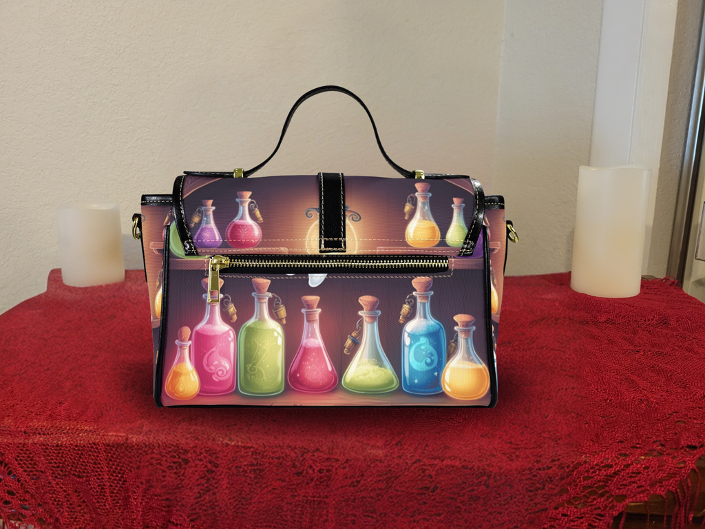 Apothecary Ghost Potion Crossbody Bag | Pastel Goth Waterproof Canvas Satchel Purse