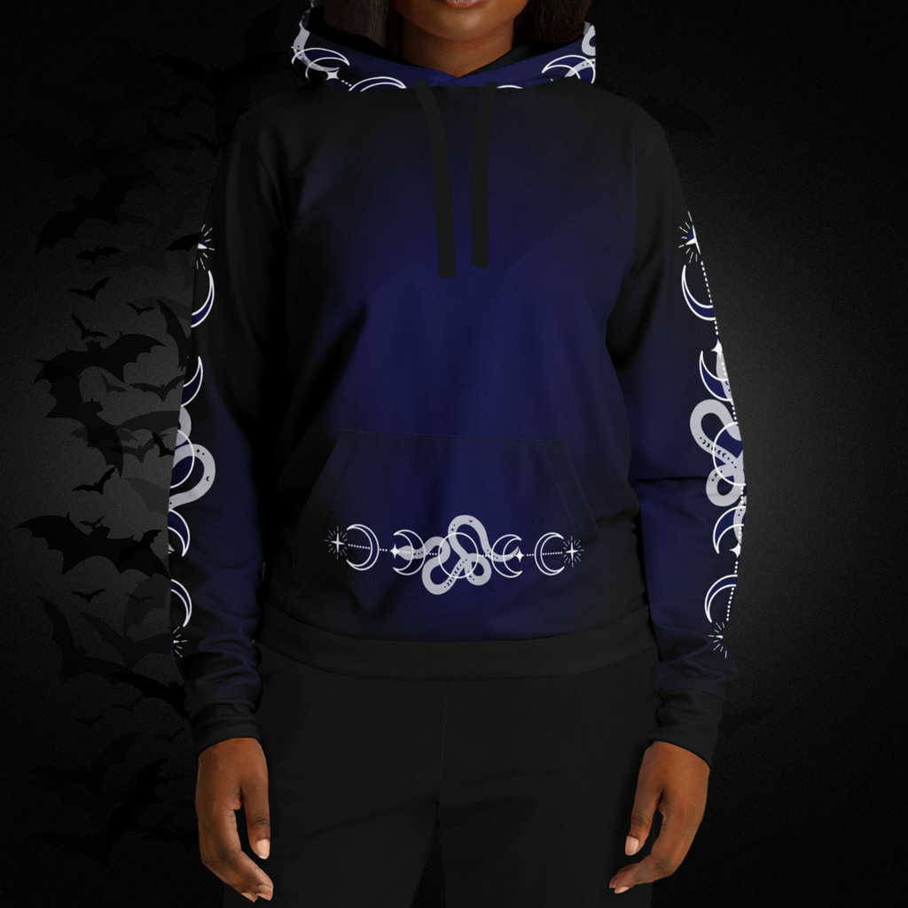 Celestial Serpent All Over Print Hoodie – Midnight Navy