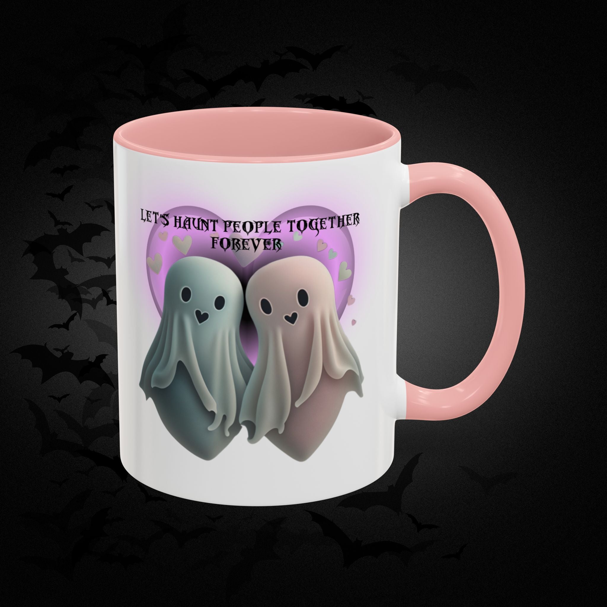 Let's Haunt People Together Forever Coffee Mug — Valloween Ghost Couple Accent Mug