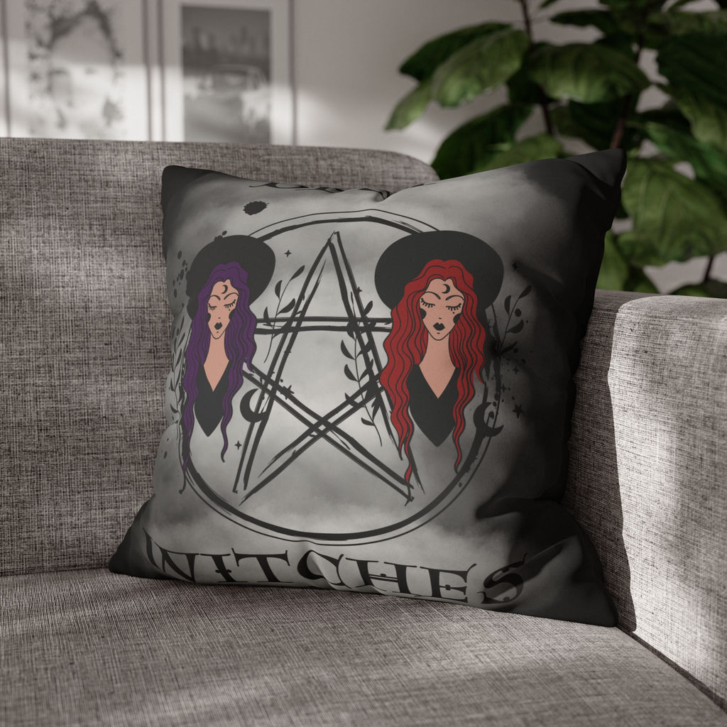 Best Witches Gothic BFF Throw Pillow — Witch Dark Cottagecore Home Decor