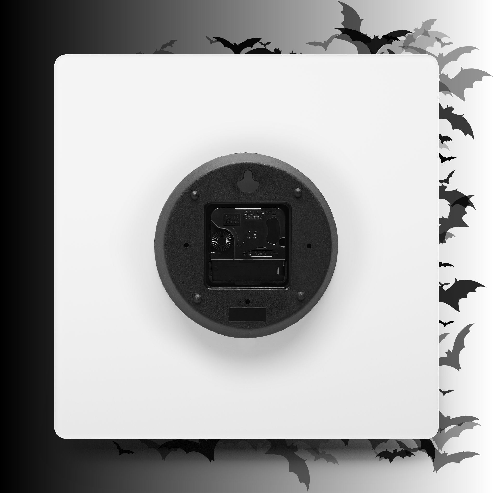 Gothic Cathedral Bats Wall Clock — Black Red Acrylic Art Print Home Decor