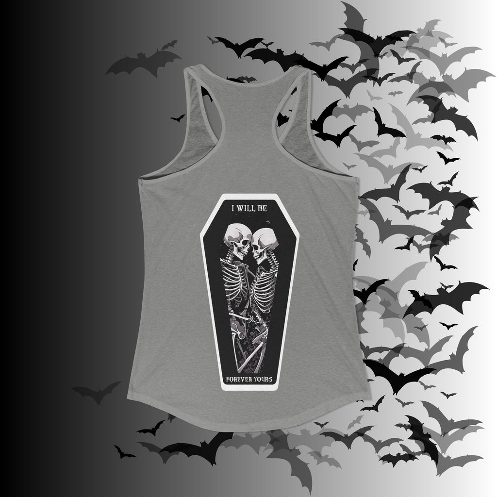 Gothic Skeleton Heart "Forever Yours" Racerback Tank Top — Dark Romance Front & Back