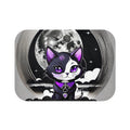 Pastel Goth Black Cat Full Moon Bath Mat — Witchy Bathroom Decor