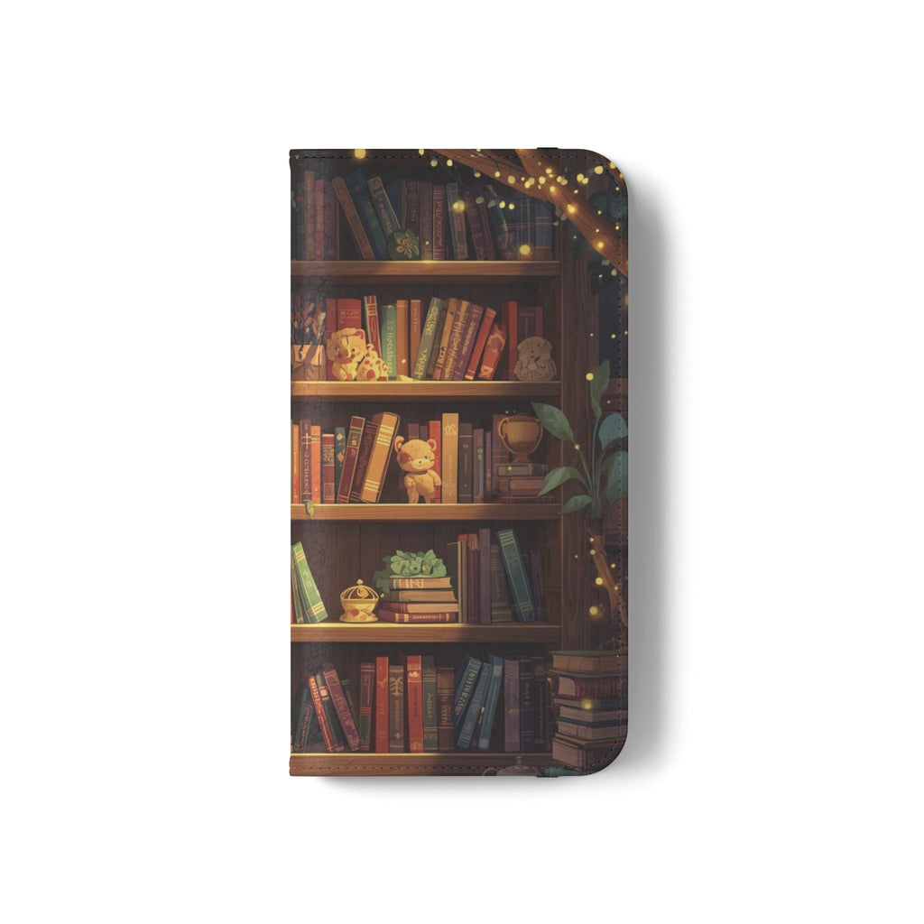 Whimsigoth Bookcase Wallet Flip Case - Romantasy Reader Phone Wallet - Book Pattern Flip Case - Bookish Phone Case