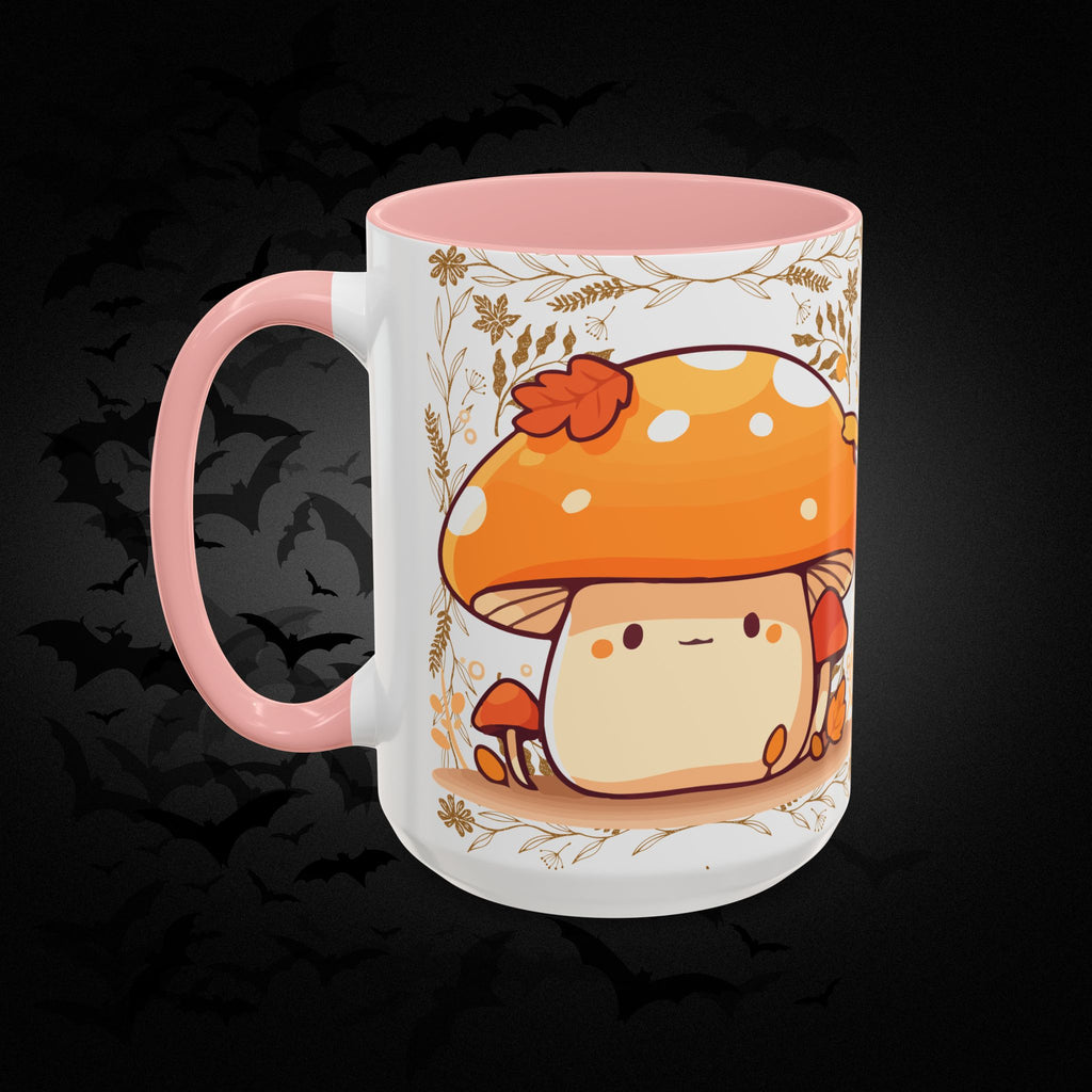 Autumn Mushroom Cute Coffee Mug — Fall Kawaii Accent Mug (11/15oz)