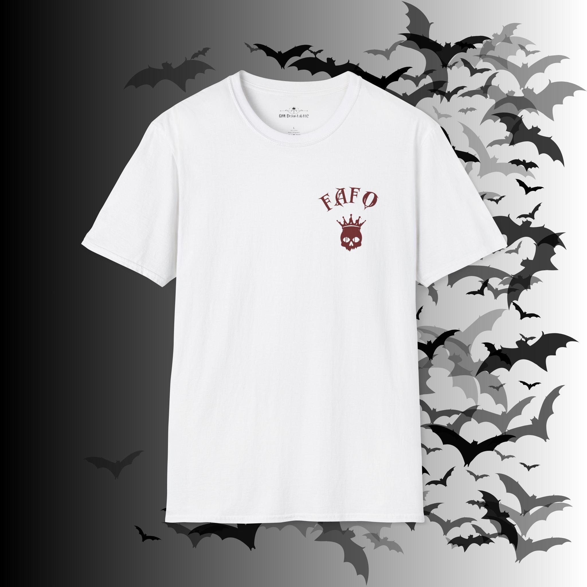 "FAFO" I Identify As A Threat T-Shirt — Gothic Humor Front & Back Print
