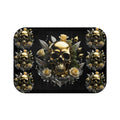 Gothic Gold Skull Crystal Rose Bath Mat — Whimsigoth Bathroom Decor