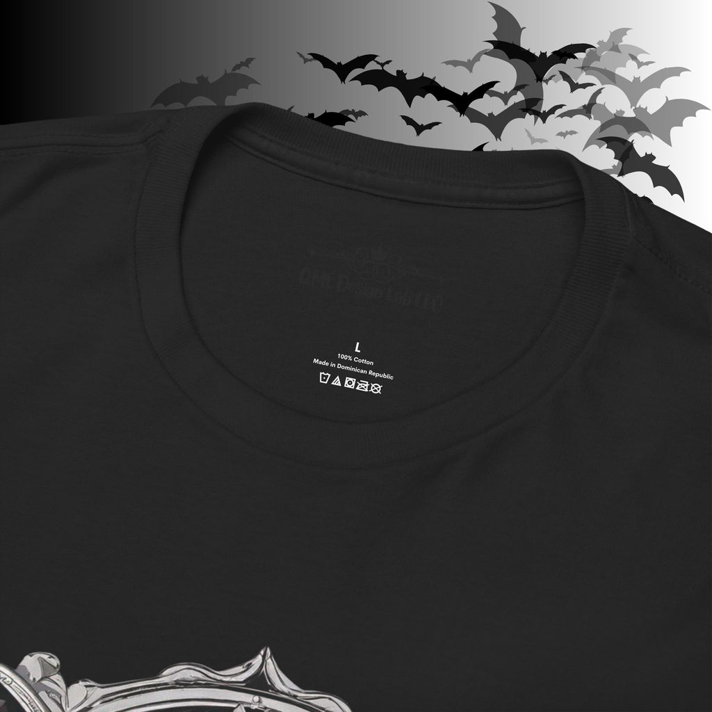 Gothic Bat Skull Crest T-Shirt — Dark Academia Graphic Tee