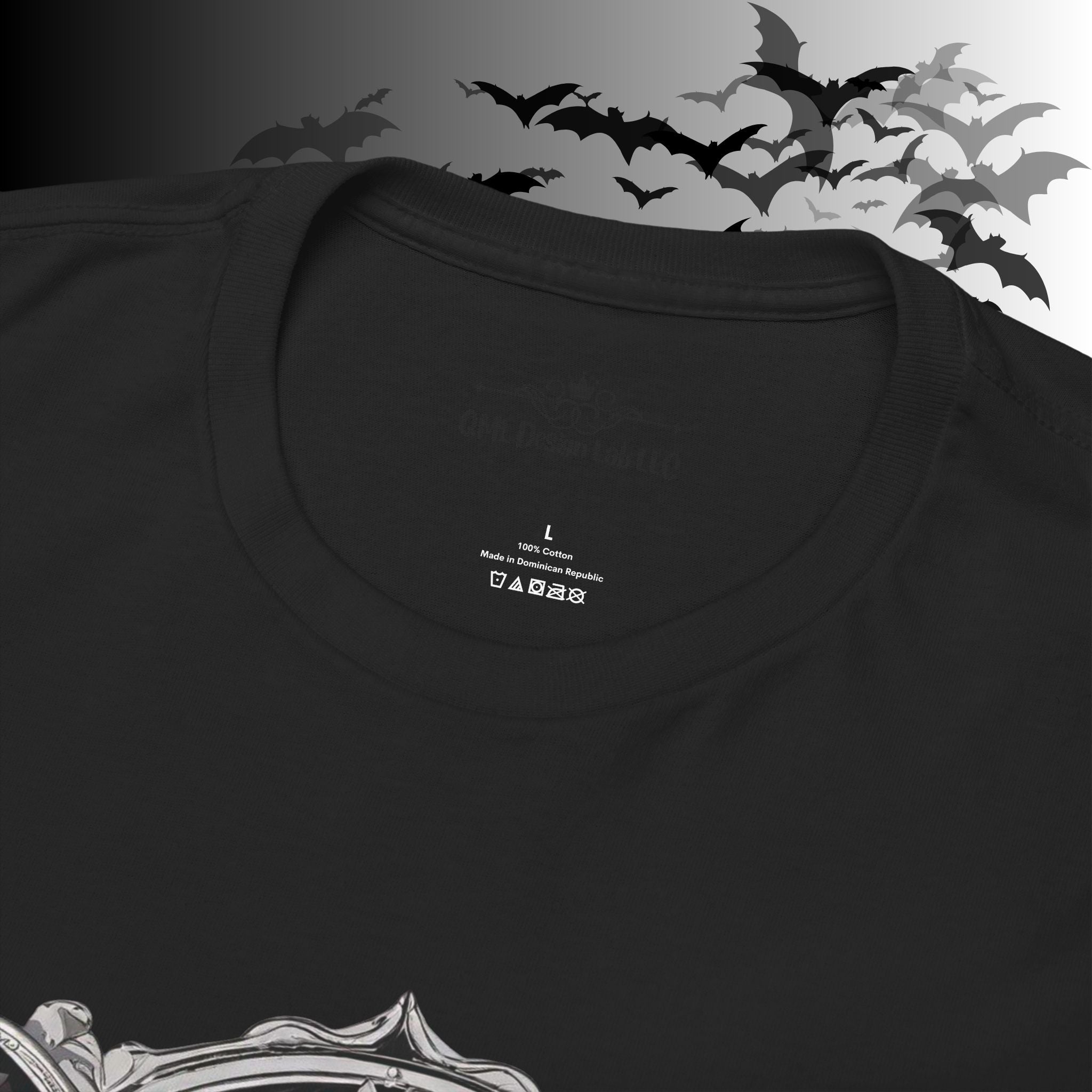 Gothic Bat Skull Crest T-Shirt — Dark Academia Graphic Tee