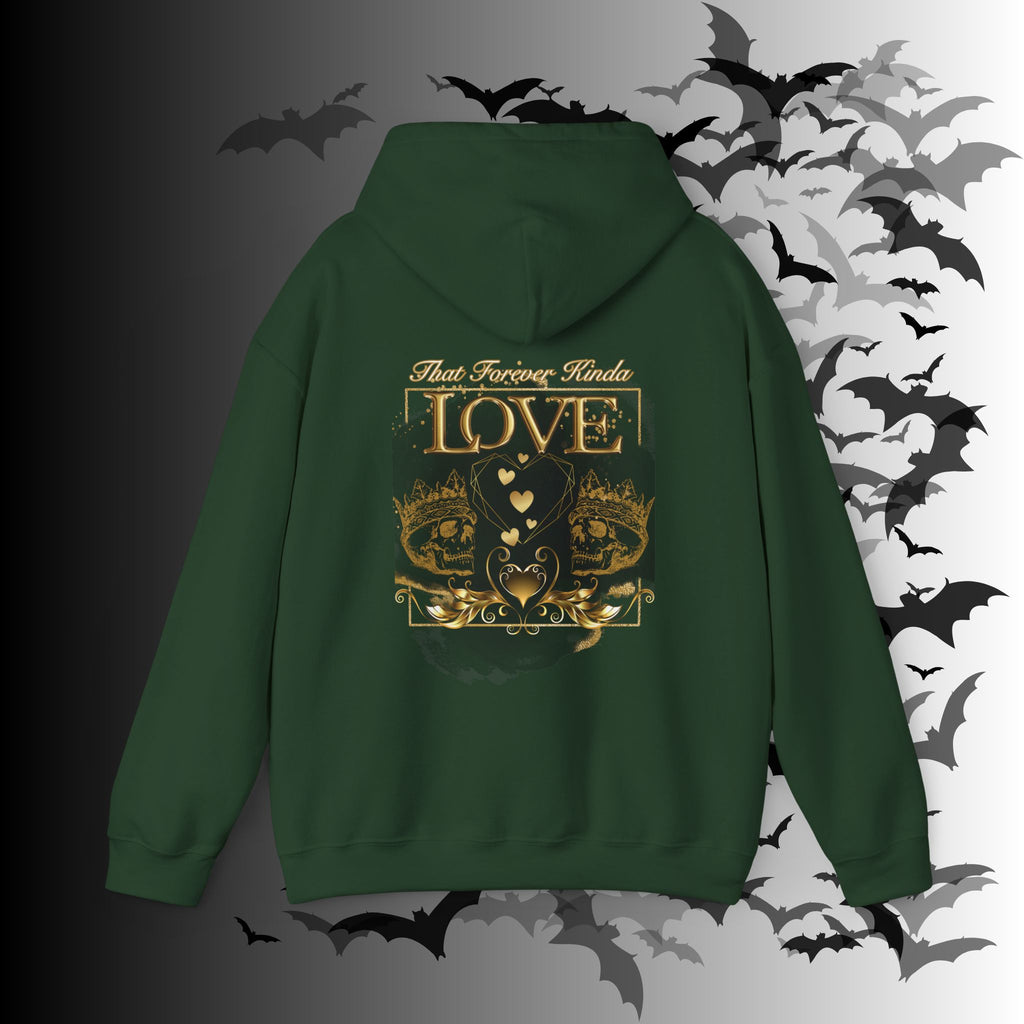 That Forever Kinda Love Hoodie — Gothic Gold Skull Couples Pullover