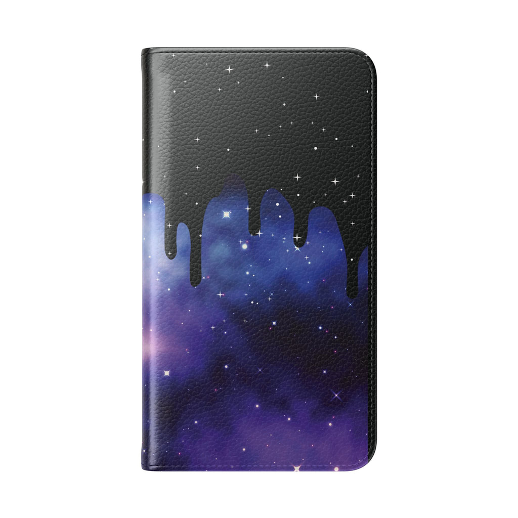Pastel Goth Drippy Galaxy Flip Wallet Phone Case - Wallet Case for Samsung and iPhone - Gothic Style Wallet Phone Cases