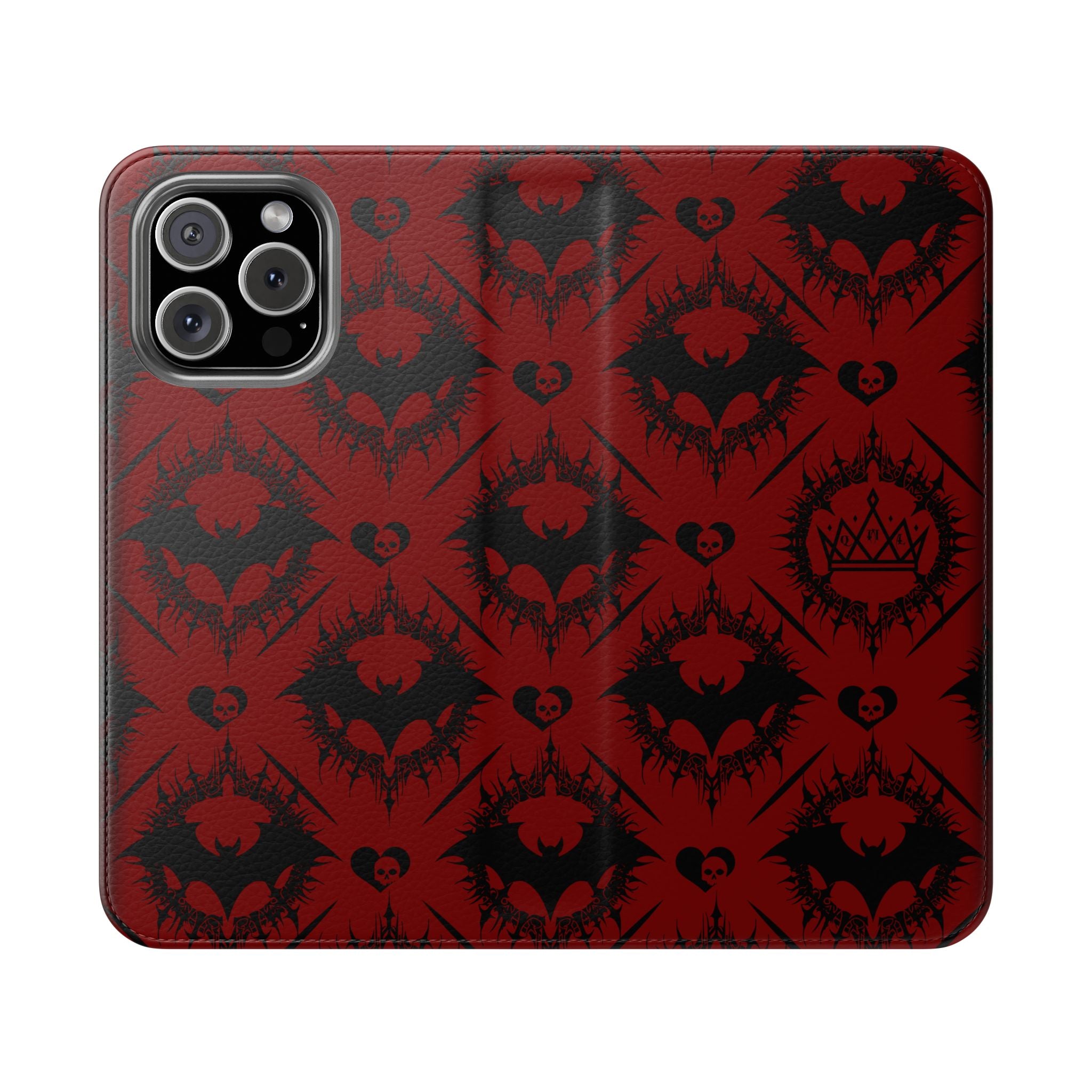 Copy of Gothic Bat Wallet Flip Case - Elegant Goth Phone Wallet - Bat Pattern Flip Case - Gothic Phone Case - Stylish Wallet Phone Case