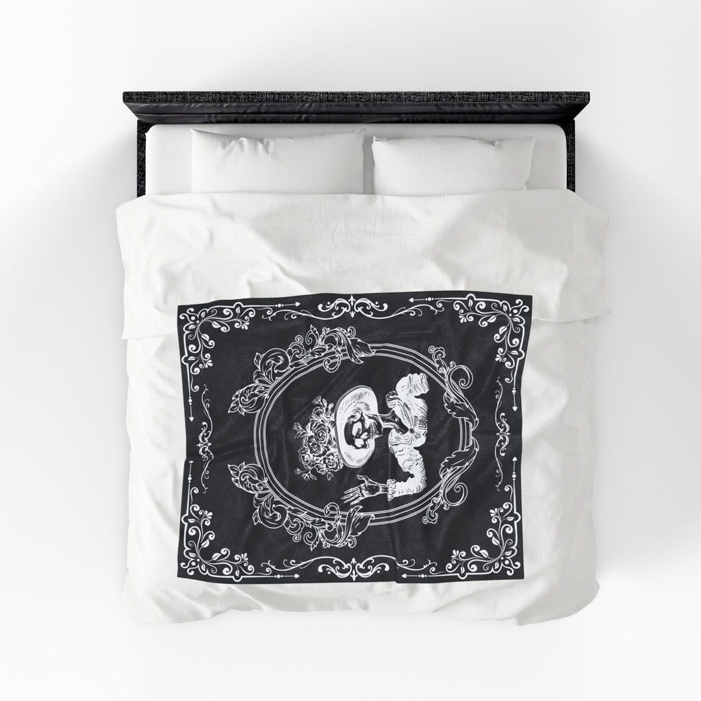 Victorian Skeleton Throw Blanket — Gothic Dark Academia Home Decor