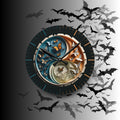 Origami Style Yin Yang Butterfly Acrylic Art Print Wall Clock Teal Orange — NOT Real Origami, Zen Home Decor