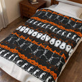 Halloween Pattern Velveteen Plush Blanket — Spooky Season Throw Blanket