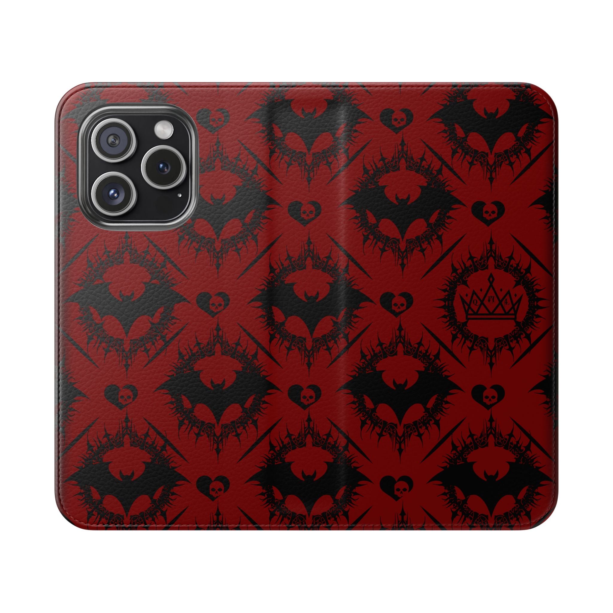 Copy of Gothic Bat Wallet Flip Case - Elegant Goth Phone Wallet - Bat Pattern Flip Case - Gothic Phone Case - Stylish Wallet Phone Case