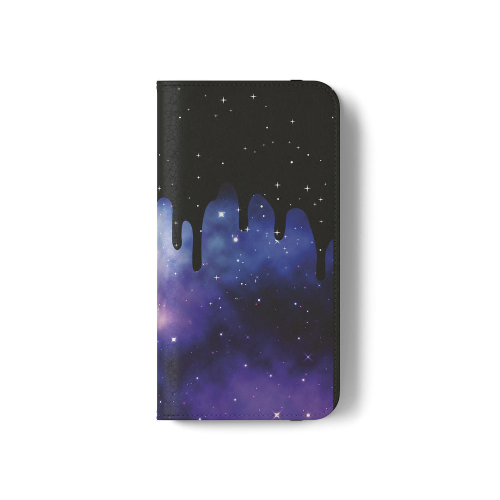 Pastel Goth Drippy Galaxy Flip Wallet Phone Case - Wallet Case for Samsung and iPhone - Gothic Style Wallet Phone Cases