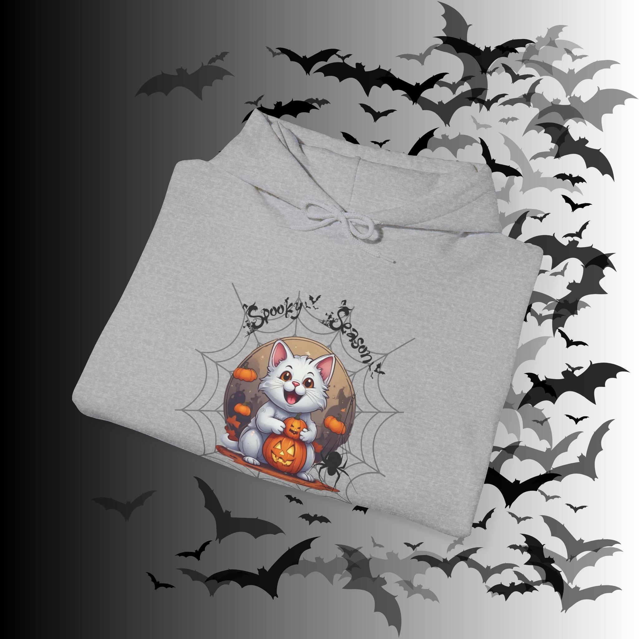 Spooky Season Cat Hoodie — Kawaii Halloween Pumpkin Pullover