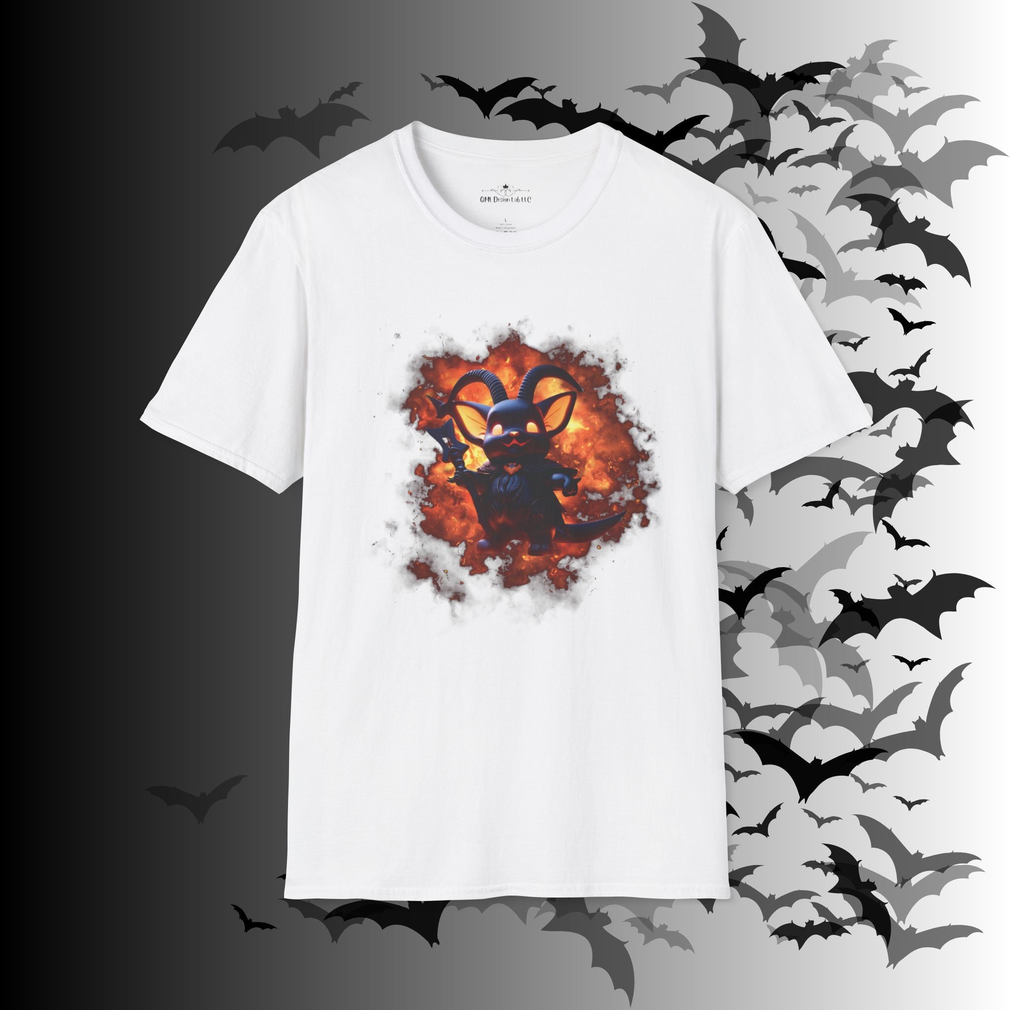 Whimsigoth Chibi Baphomet Fire T-Shirt — Gothic Occult Tee