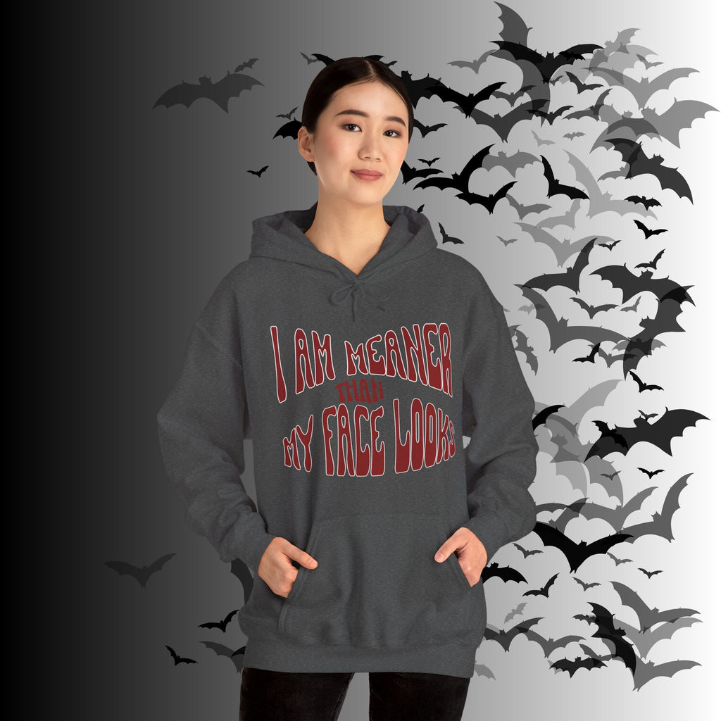 I Am Meaner Than My Face Looks Hoodie — Gothic Attitude Pullover