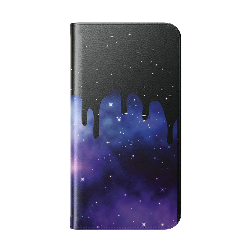 Pastel Goth Drippy Galaxy Flip Wallet Phone Case - Wallet Case for Samsung and iPhone - Gothic Style Wallet Phone Cases
