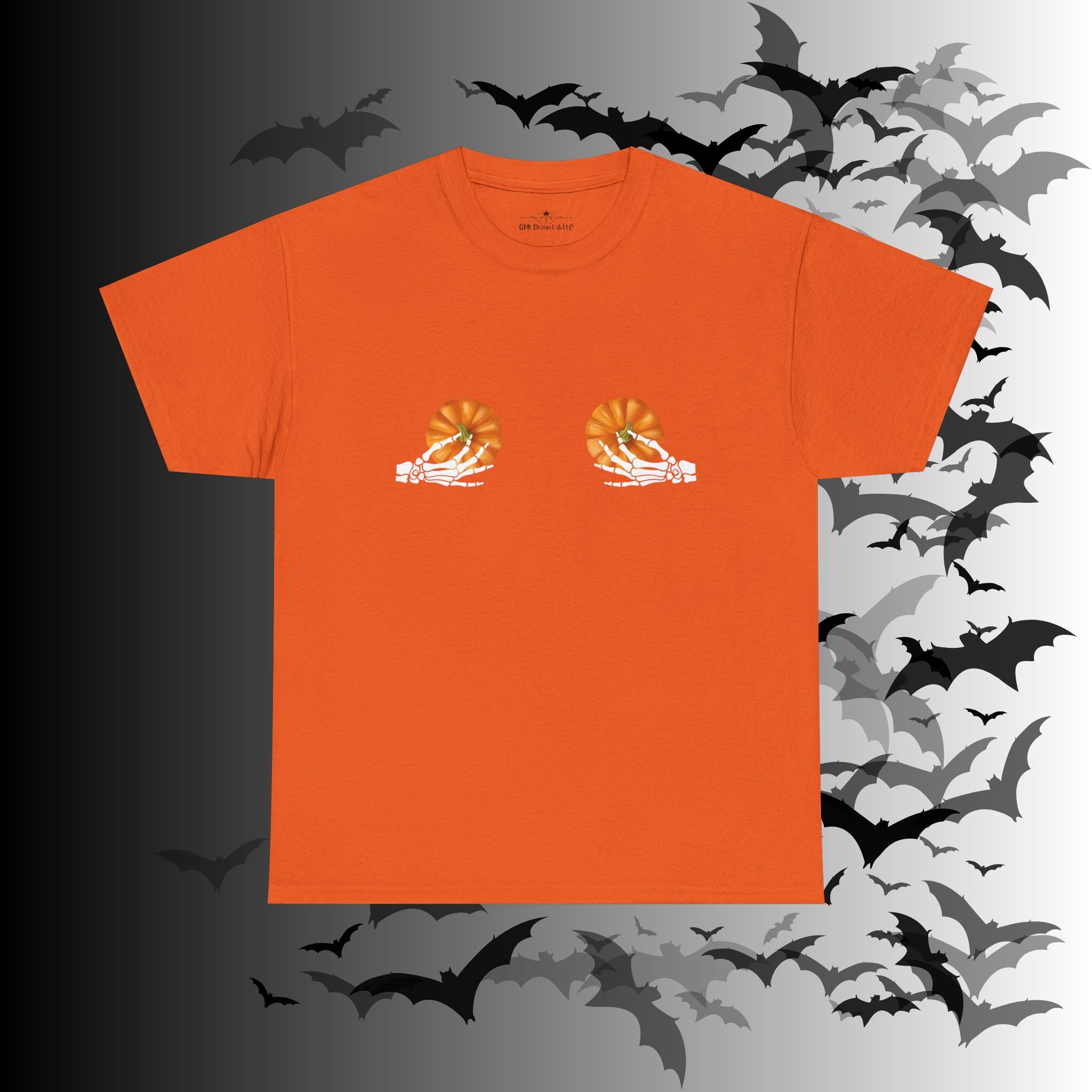 Skeleton Hands Pumpkin Halloween T-Shirt — Funny Spooky Season Tee