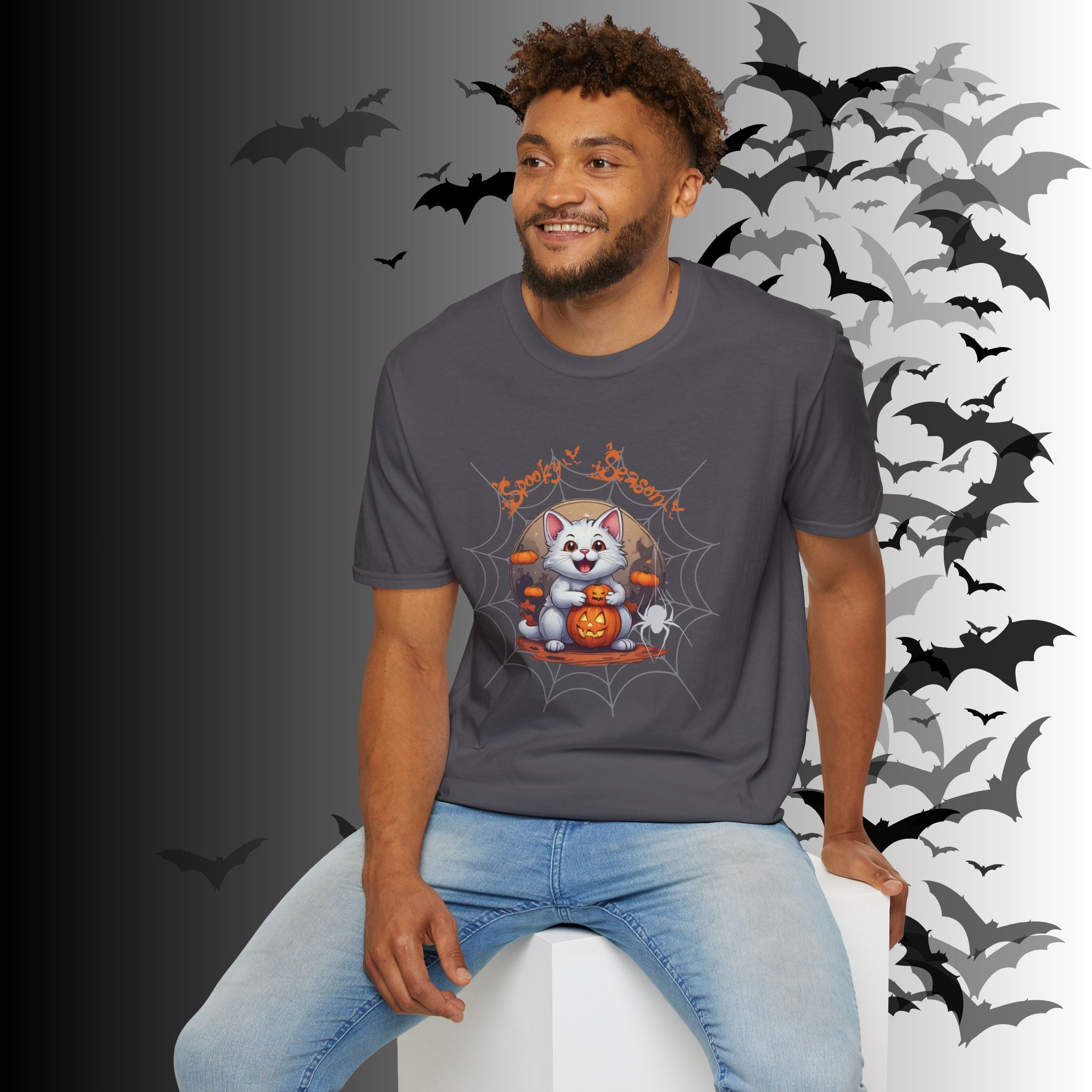 Spooky Season Kawaii Cat Halloween T-Shirt — Cat Lover Tee