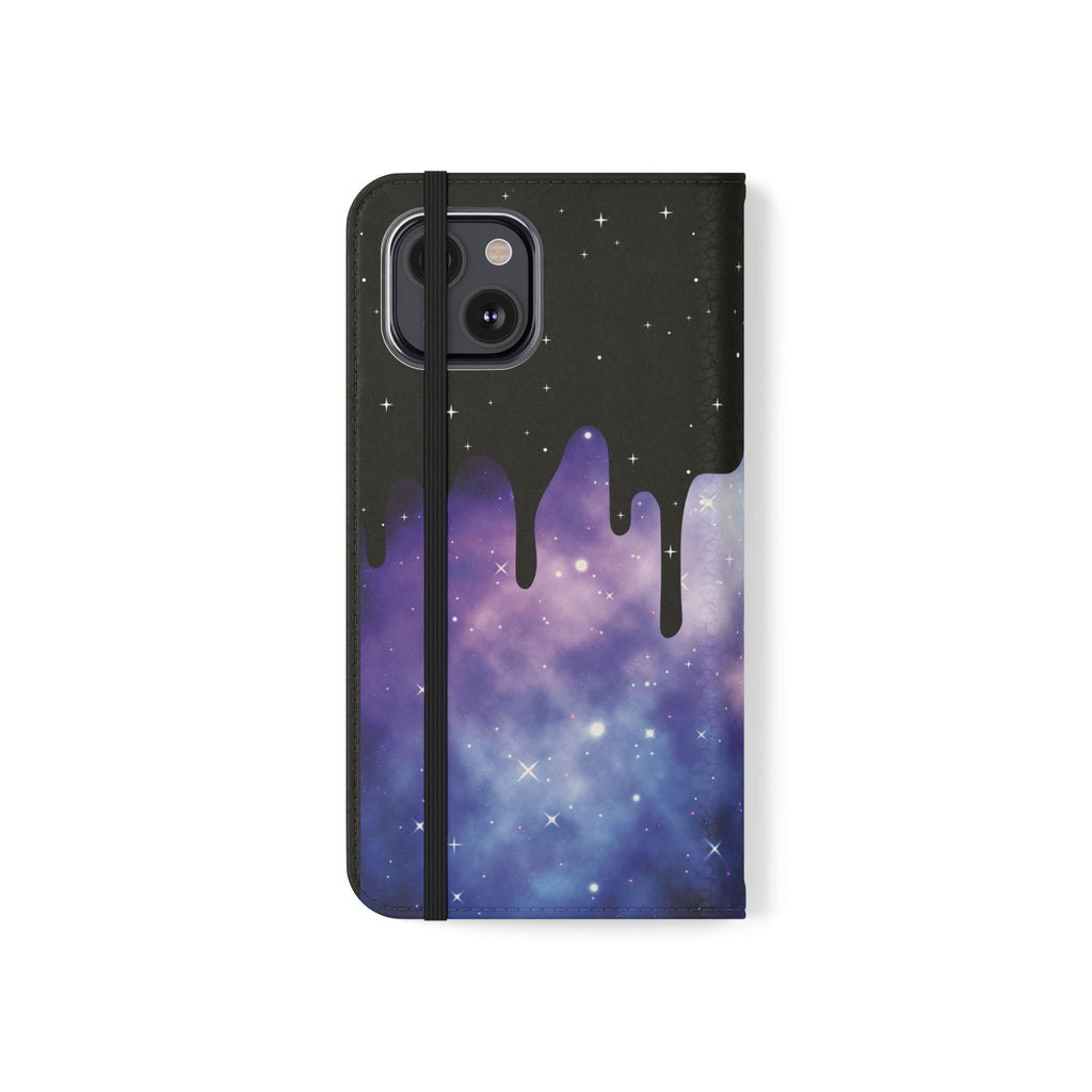 Pastel Goth Drippy Galaxy Flip Wallet Phone Case - Wallet Case for Samsung and iPhone - Gothic Style Wallet Phone Cases