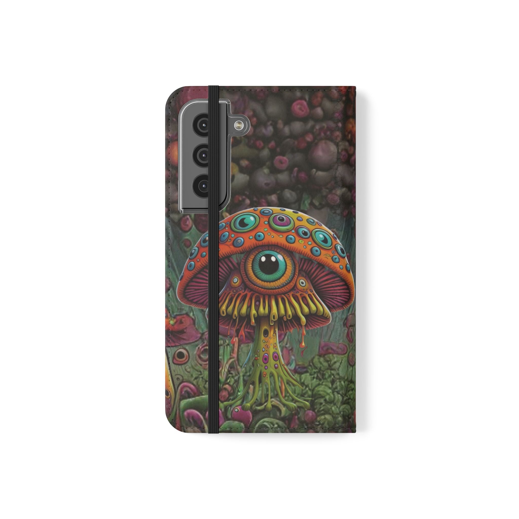 Trippy Mushroom Cottagecore Flip Wallet Phone Case - Mushroom Wallet Case for Samsung iPhone - Psychedelic Wallet Phone Cases