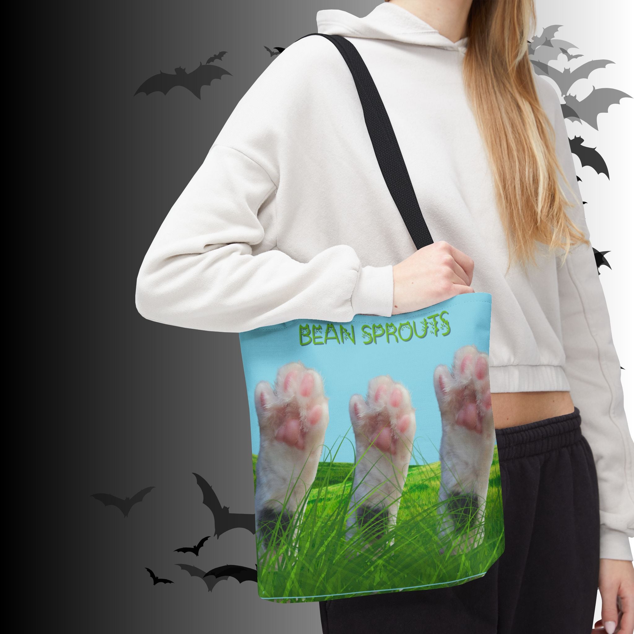 "Bean Sprouts" Cat Paws Tote Bag — Funny Cat Lover Gift