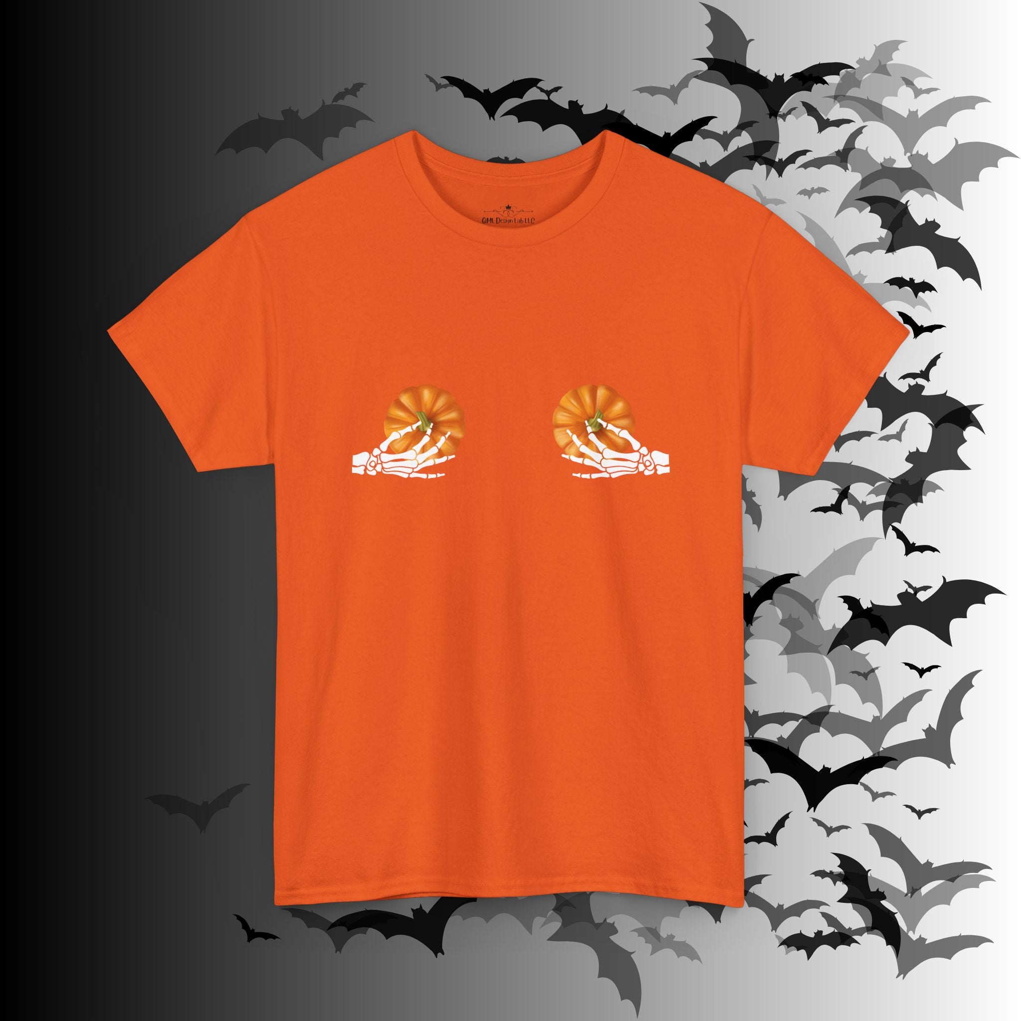 Skeleton Hands Pumpkin Halloween T-Shirt — Funny Spooky Season Tee
