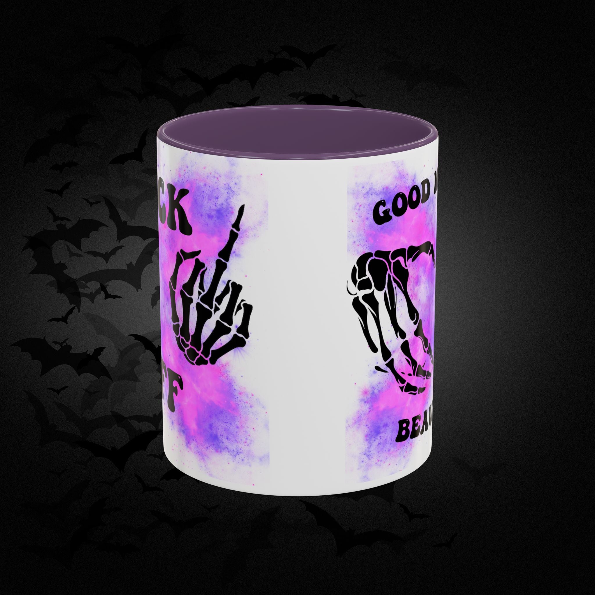 Good Morning Beautiful Fuck Off Skeleton Hands Accent Coffee Mug