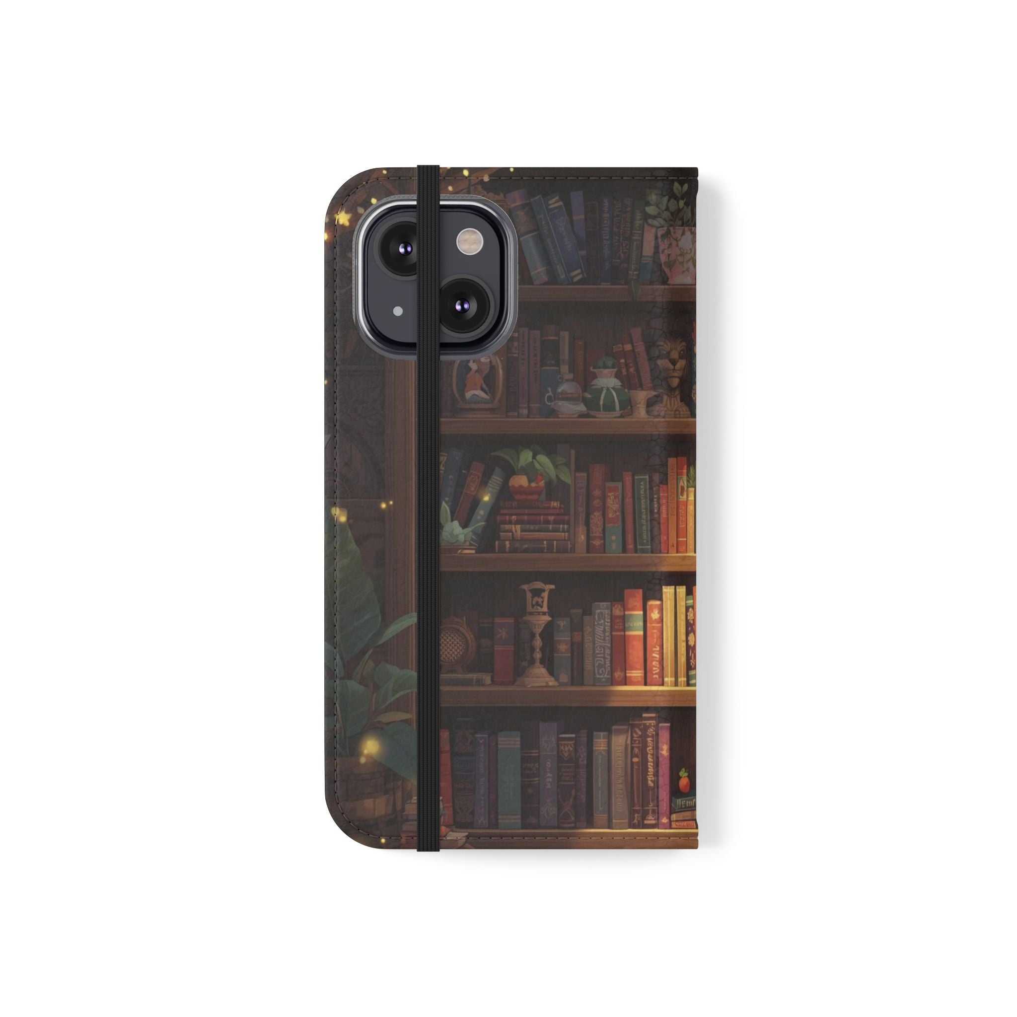 Whimsigoth Bookcase Wallet Flip Case - Romantasy Reader Phone Wallet - Book Pattern Flip Case - Bookish Phone Case