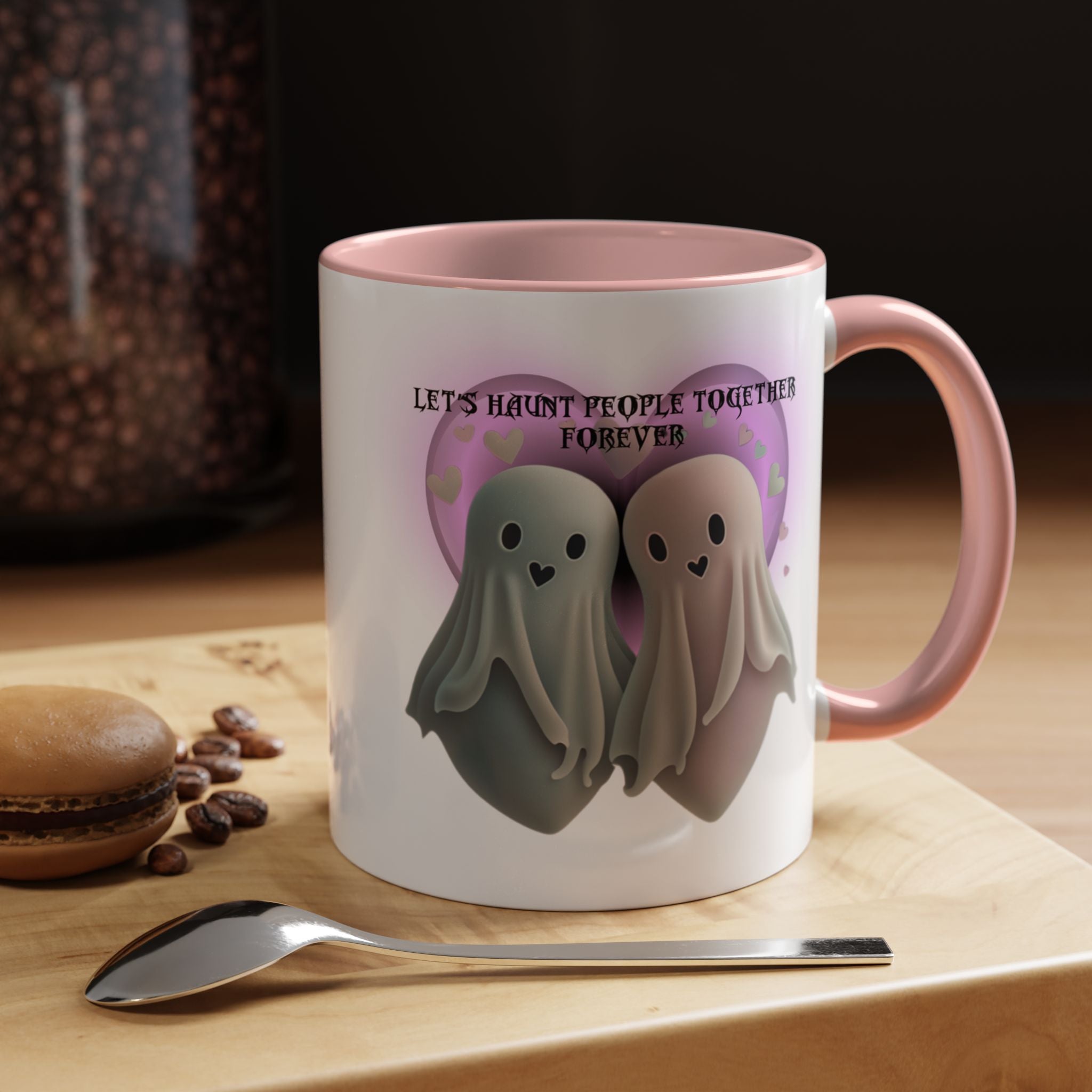 Let's Haunt People Together Forever Coffee Mug — Valloween Ghost Couple Accent Mug
