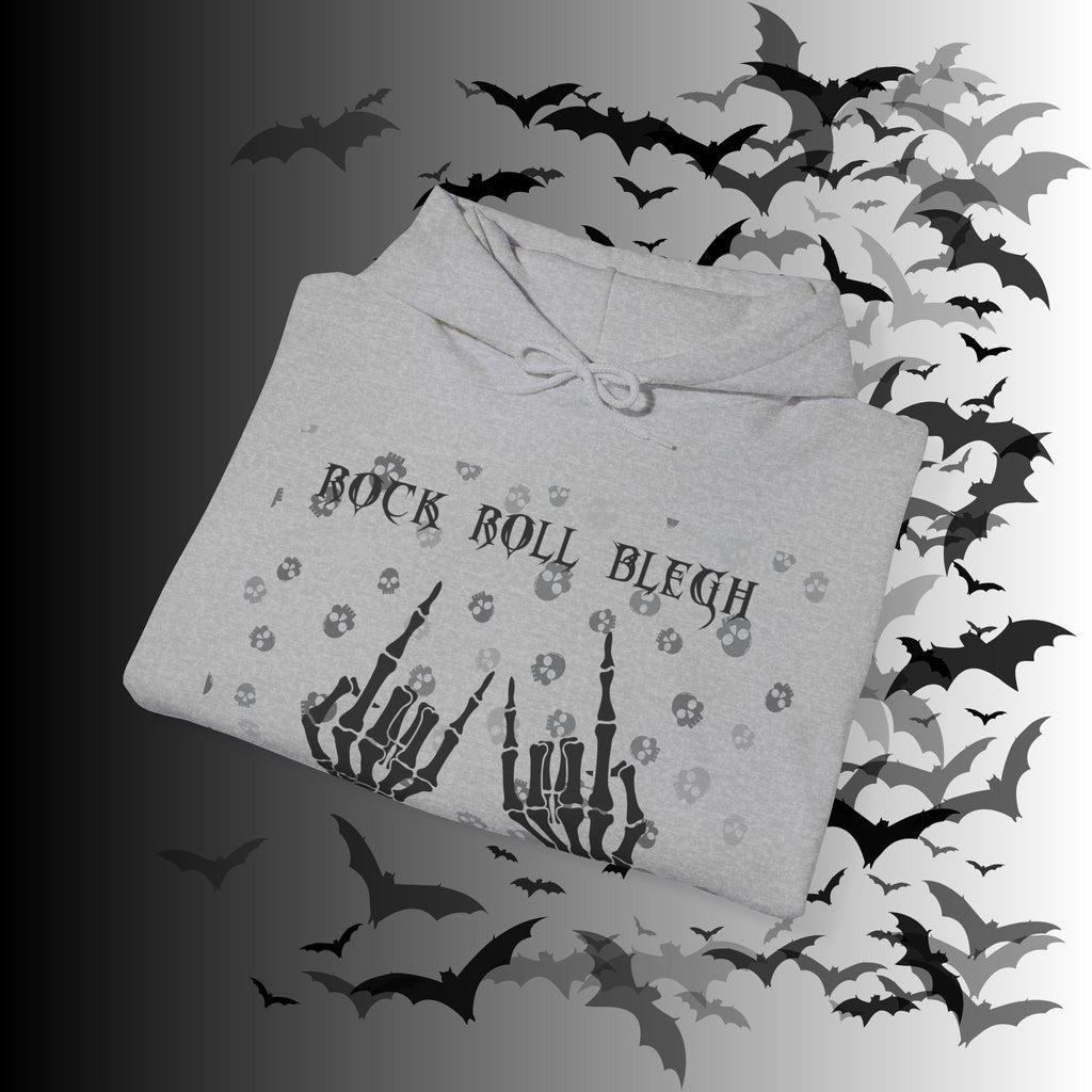 Rock Roll Blegh Hoodie — Skeleton Hands Gothic Music Pullover