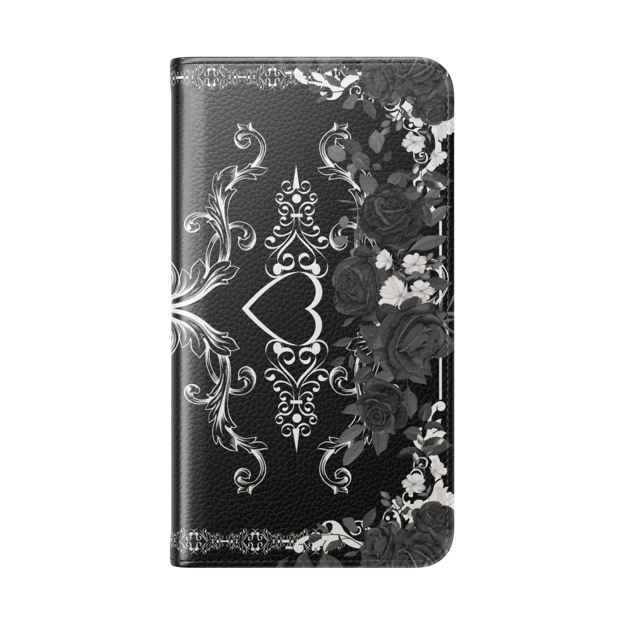Romantic Goth Wallet Flip Case - Goth Botanical Phone Case