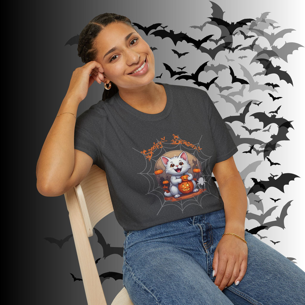 Spooky Season Kawaii Cat Halloween T-Shirt — Cat Lover Tee