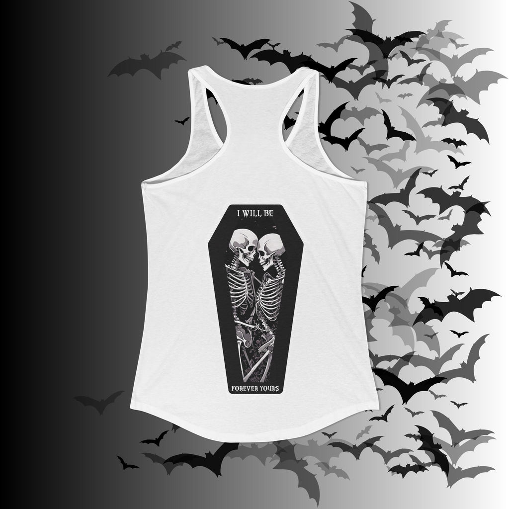 Gothic Skeleton Heart "Forever Yours" Racerback Tank Top — Dark Romance Front & Back