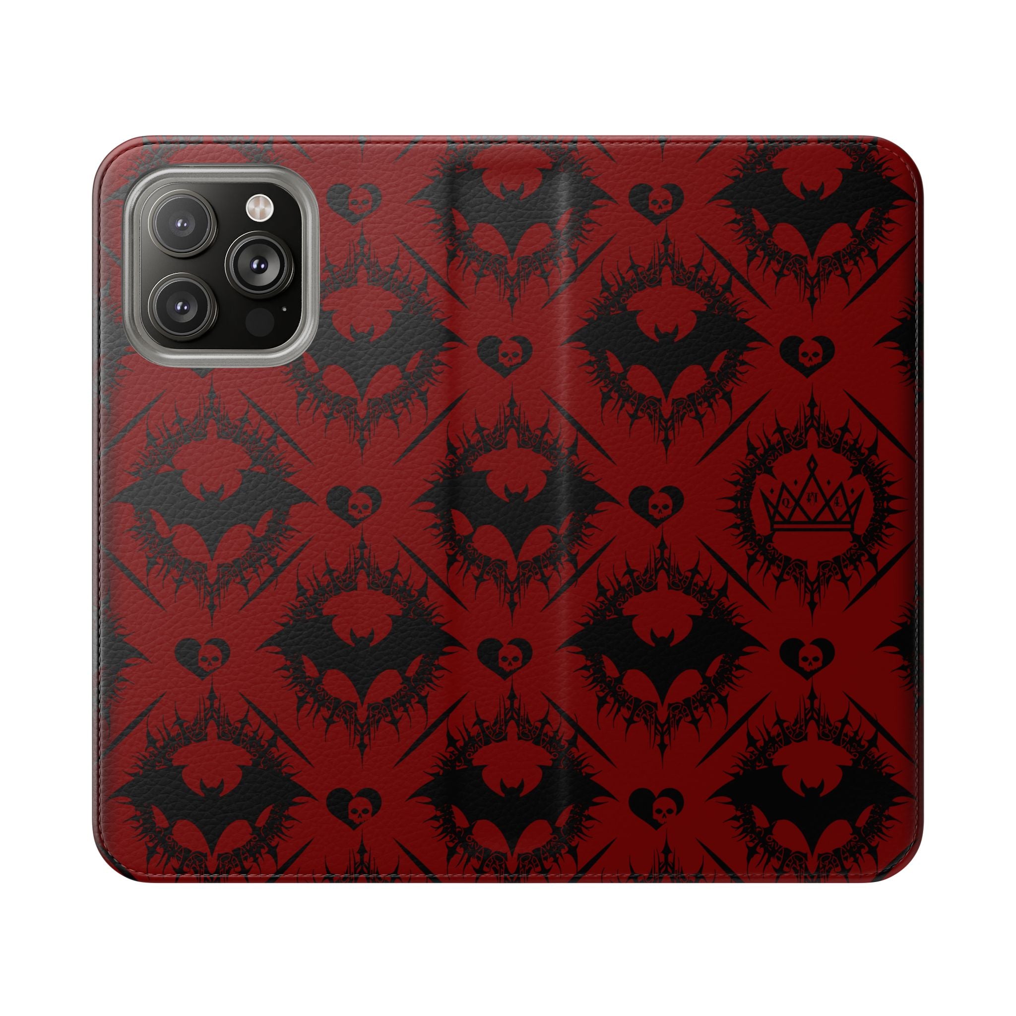 Copy of Gothic Bat Wallet Flip Case - Elegant Goth Phone Wallet - Bat Pattern Flip Case - Gothic Phone Case - Stylish Wallet Phone Case