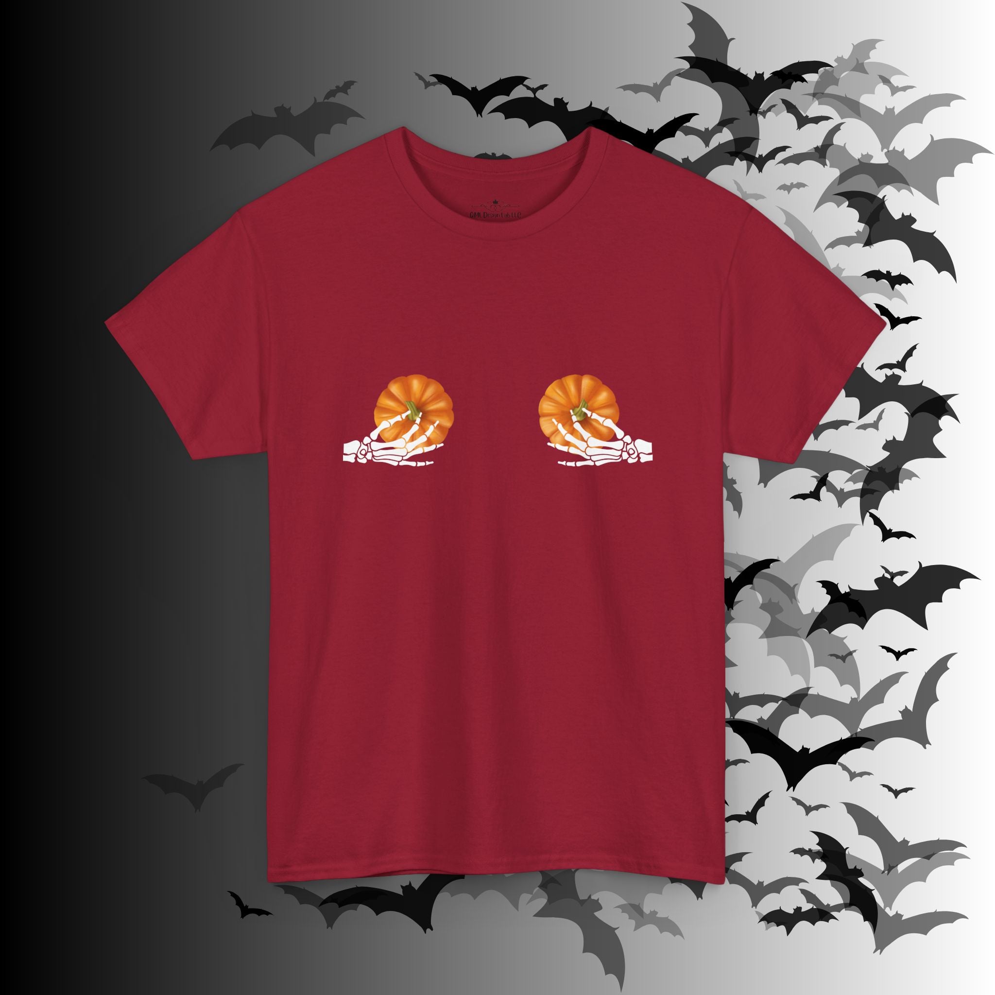 Skeleton Hands Pumpkin Halloween T-Shirt — Funny Spooky Season Tee