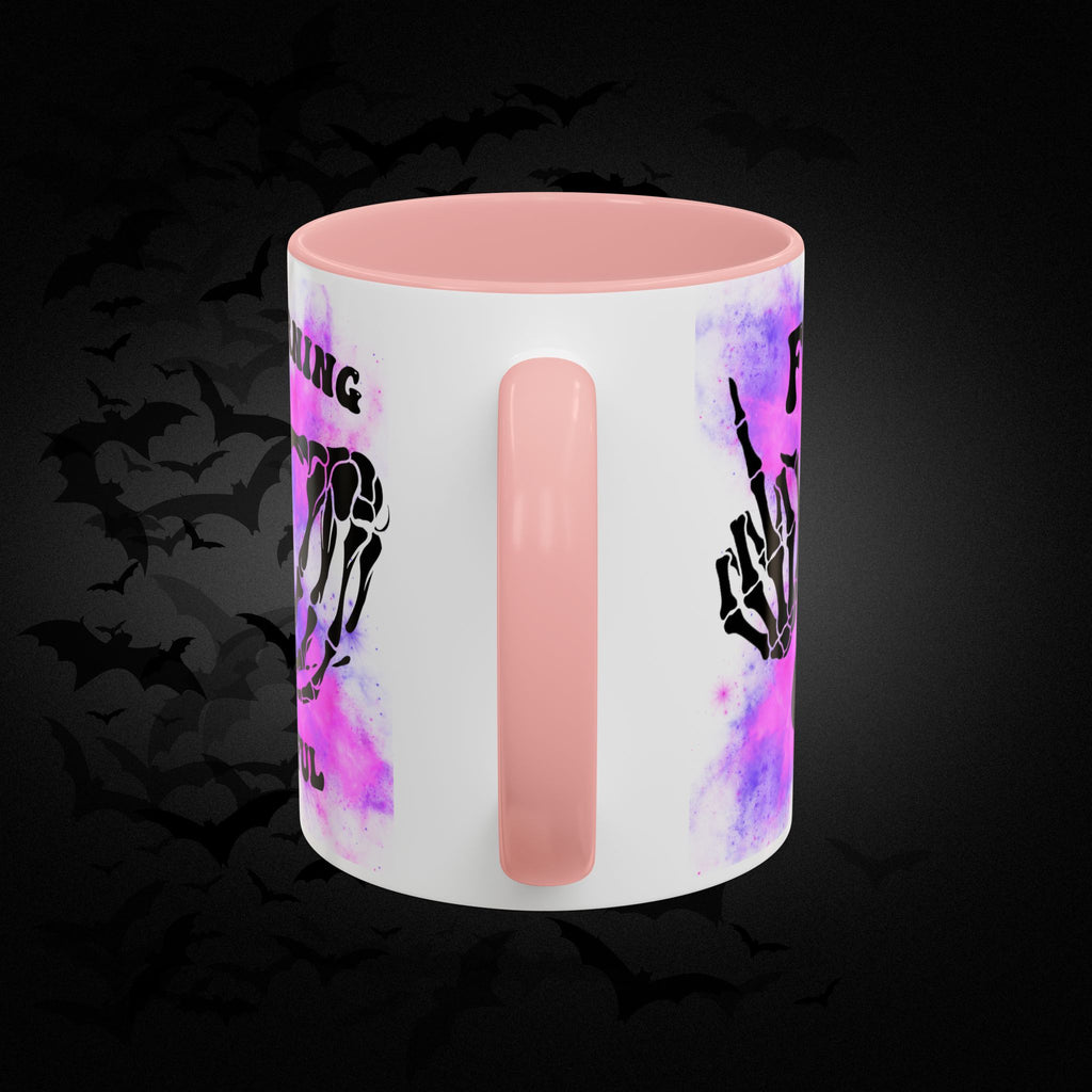 Good Morning Beautiful Fuck Off Skeleton Hands Accent Coffee Mug