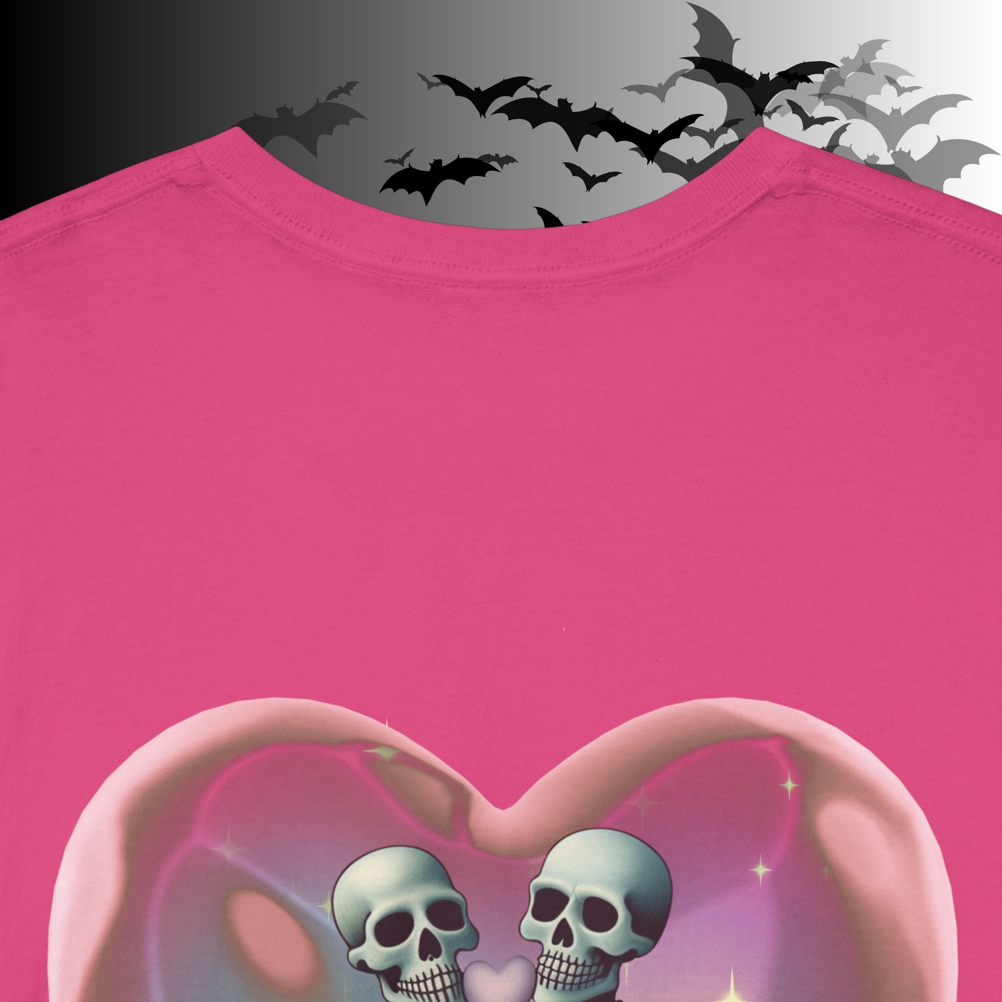 "Love You Forever" Gothic Skeleton Couples T-Shirt — Goth Valentine's Day Matching Tee