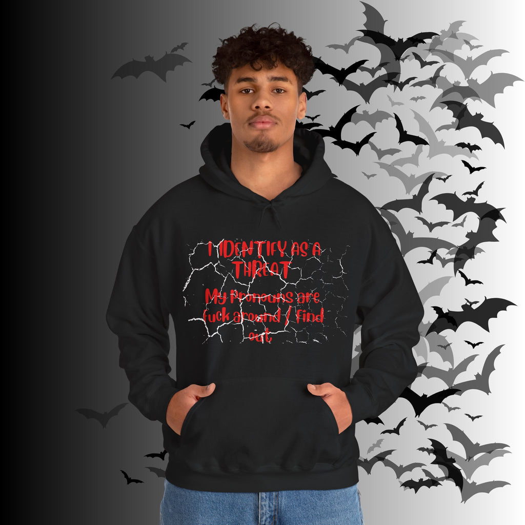 I Identify As a Threat Hoodie — My Pronouns Are Fuck Around Find Out