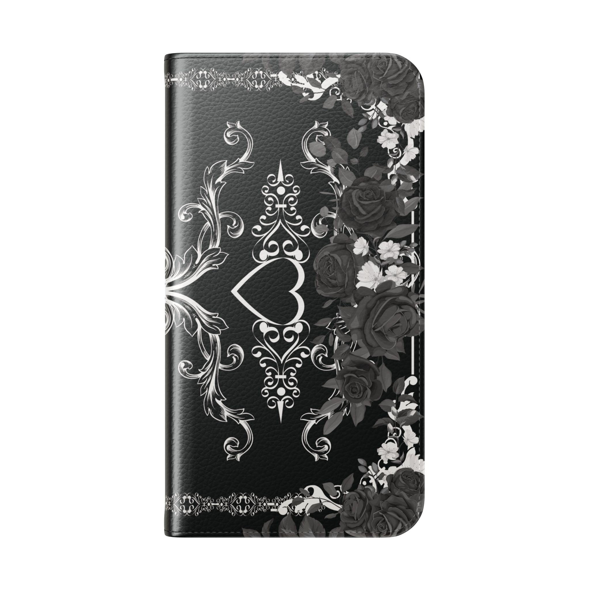 Romantic Goth Wallet Flip Case - Goth Botanical Phone Case