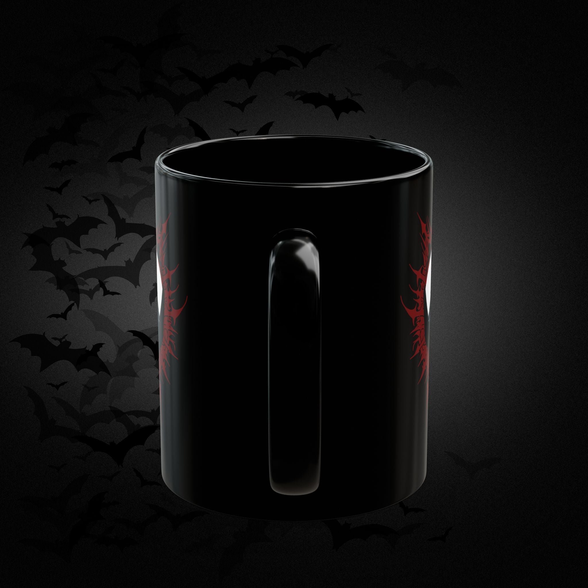 Raven Heart Gothic Coffee Mug — Dark Romance Corvid Design